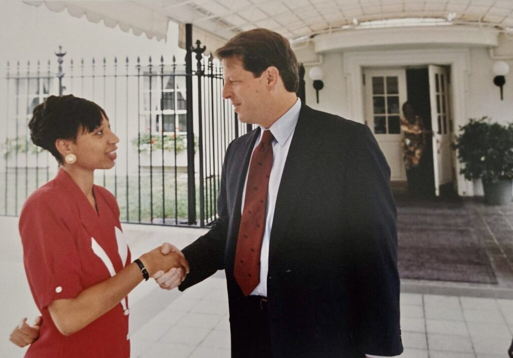 Errika Moore with former Vice President Al Gore in 1993.