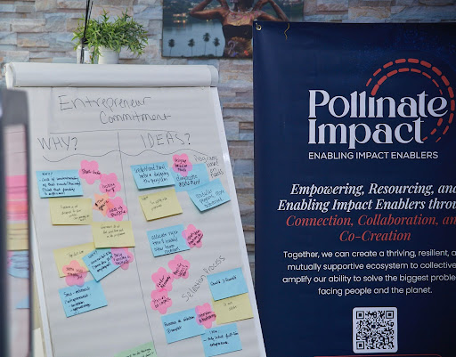 Participants of Peer-Powered workshop in Abidjan brainstorm the shared challenge of entrepreneur commitment and explore potential solutions. (March 2024)