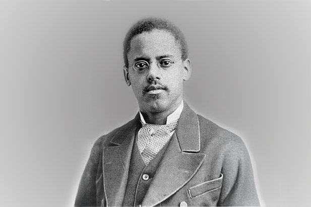 A portrait of historical inventor Lewis Latimer.